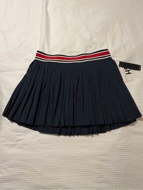 NWT Gold Hinge Navy Stripe Tennis Skirt w/ Built in Shorts - Size Large